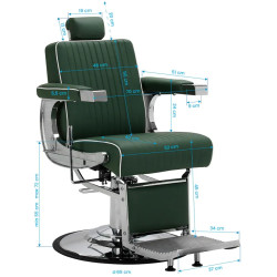 Кресло парикмахерское Gabbiano Visionerio 155243 (Green/Chrome) Thumb