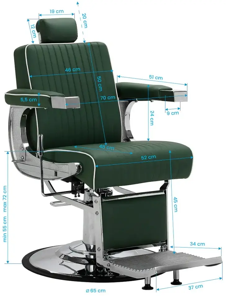 Кресло парикмахерское Gabbiano Visionerio 155243 (Green/Chrome) - 19