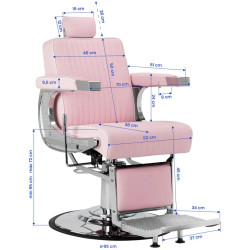 Fotoliu de coafor Gabbiano Visionerio 155269 (Pink/Chrome) Thumb