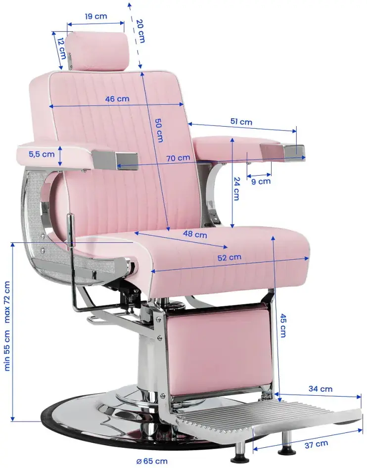 Fotoliu de coafor Gabbiano Visionerio 155269 (Pink/Chrome) - 18