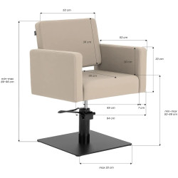Кресло парикмахерское Gabbiano Vitoria 154195 (Greige/Black) Thumb