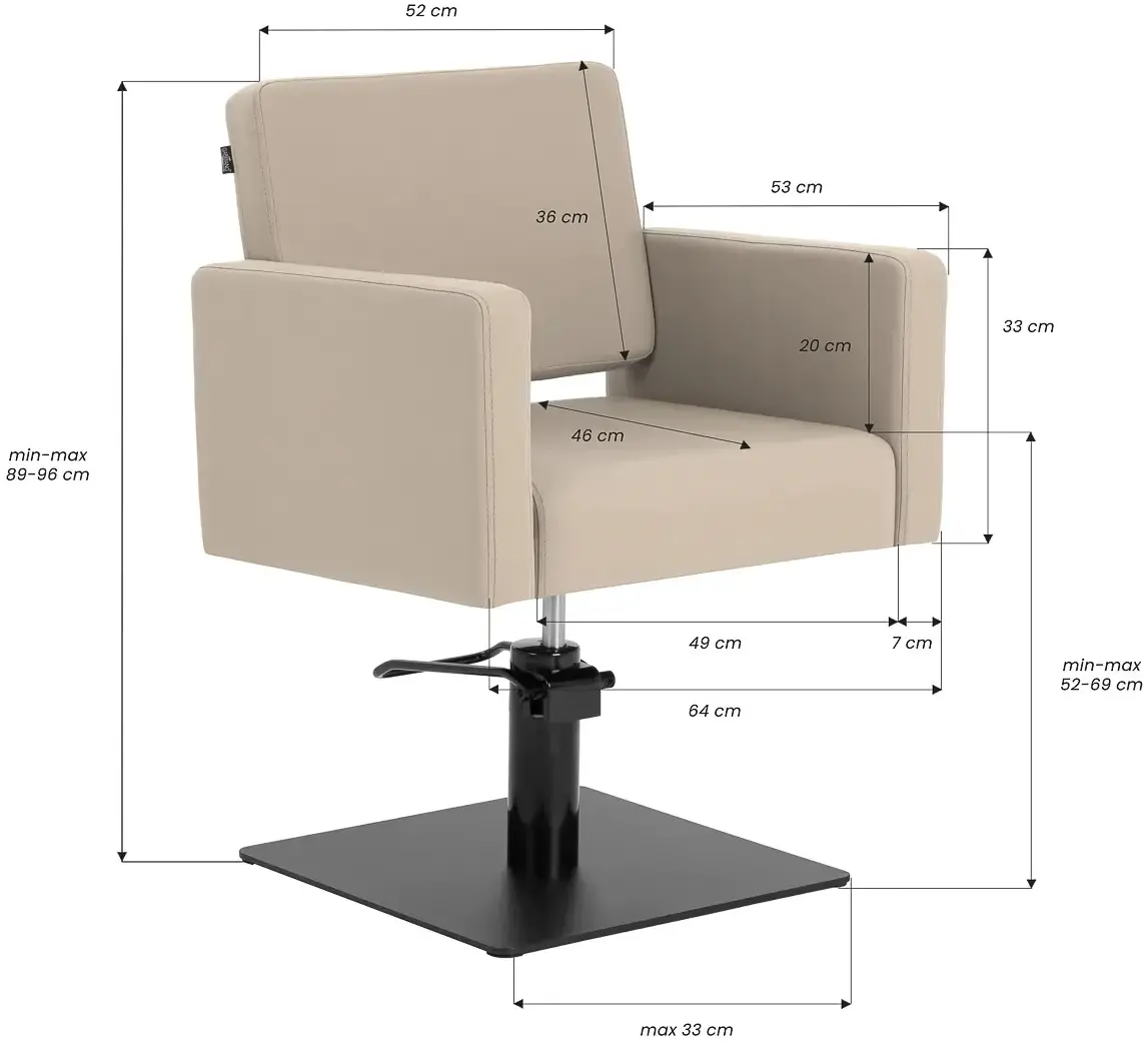 Кресло парикмахерское Gabbiano Vitoria 154195 (Greige/Black) - 2