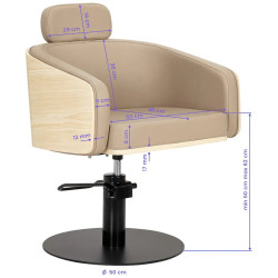 Fotoliu de coafor Gabbiano Wratislavia 154164 (Beige/Black) Thumb