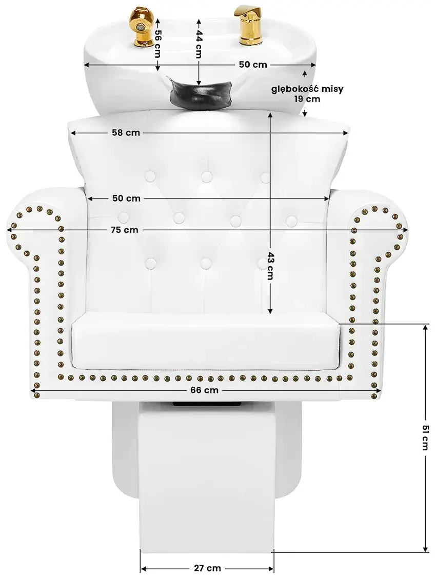 Scafa pentru frizerie Gabbiano Berlin 112855 (Gold/White)