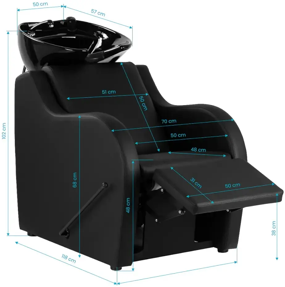 Scafa pentru frizerie Gabbiano Carmen 153420 (Black) - 20