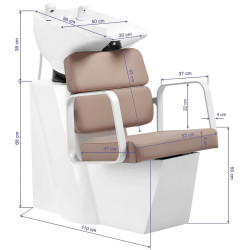 Мойка парикмахерская Gabbiano Porto 154151 (White/Beige) Thumb