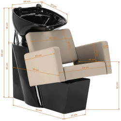 Scafa pentru frizerie Gabbiano Vitoria 154204 (Greige/Black) Thumb