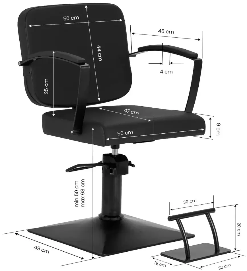 Кресло парикмахерское Hair System Edge 154337 (Black) - 3