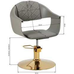 Кресло парикмахерское Hair System Halo 154315 (Grey/Gold) Thumb