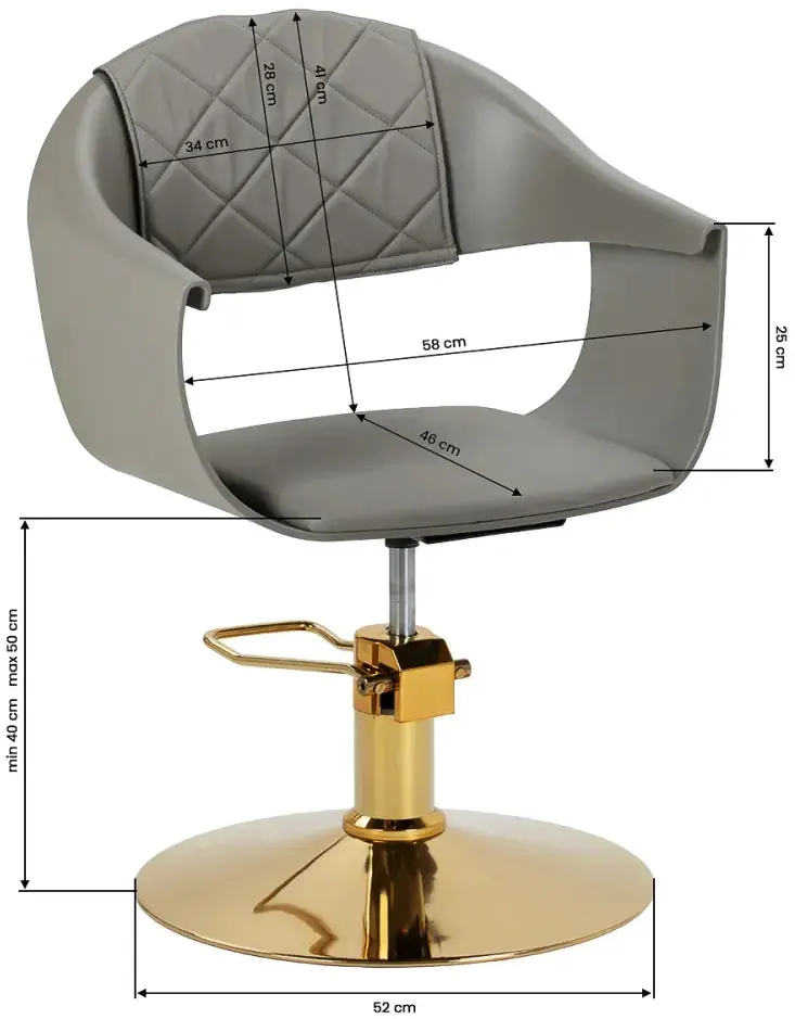 Кресло парикмахерское Hair System Halo 154315 (Grey/Gold) - 3