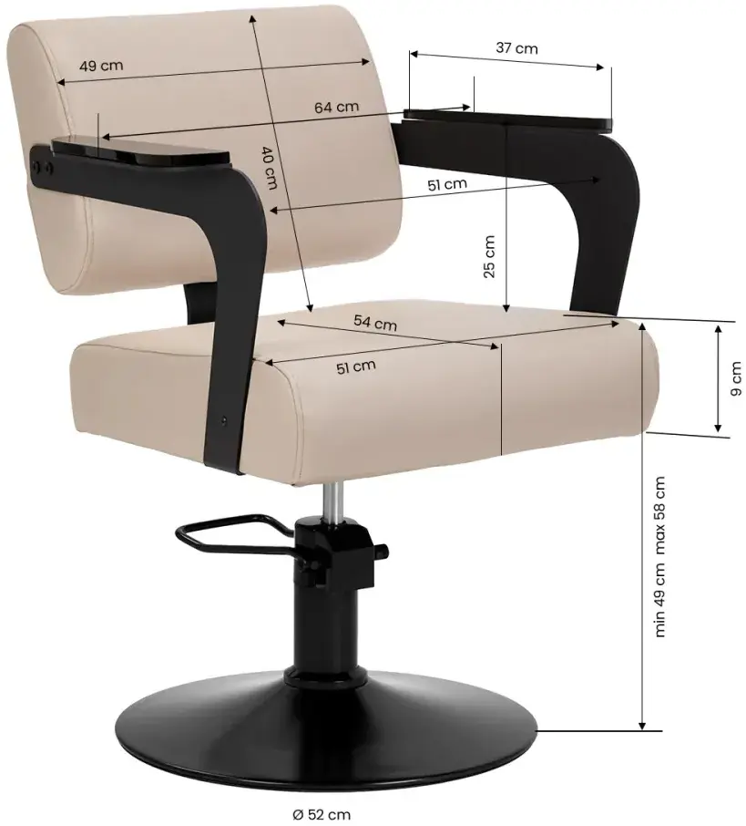 Кресло парикмахерское Hair System Jet 154318 (Beige/Black) - 3