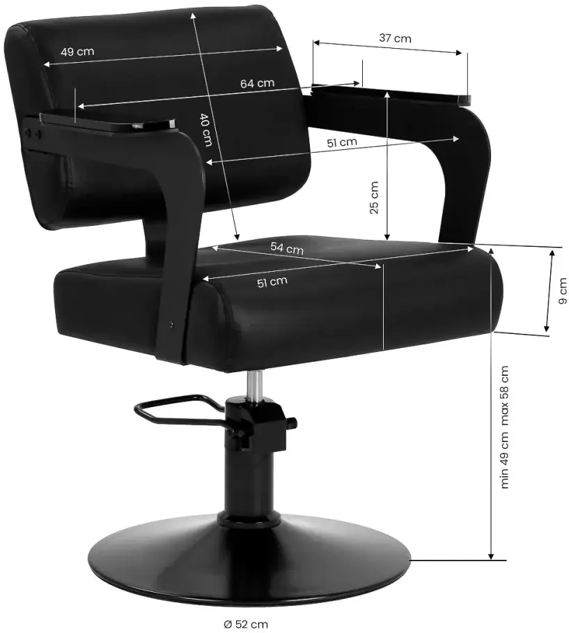 Кресло парикмахерское Hair System Jet 154319 (Black) - 3