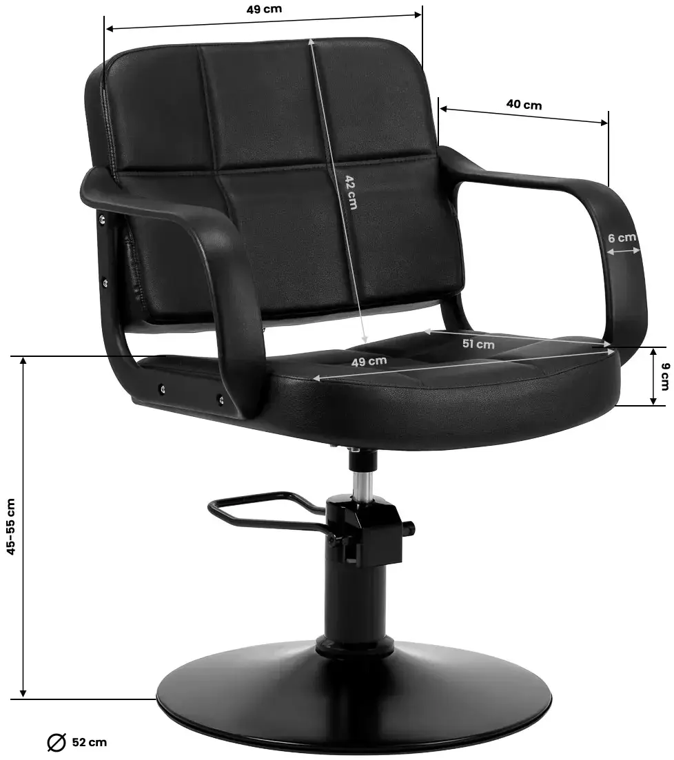 Fotoliu de coafor Hair System Komodo 155301 (Black) - 3