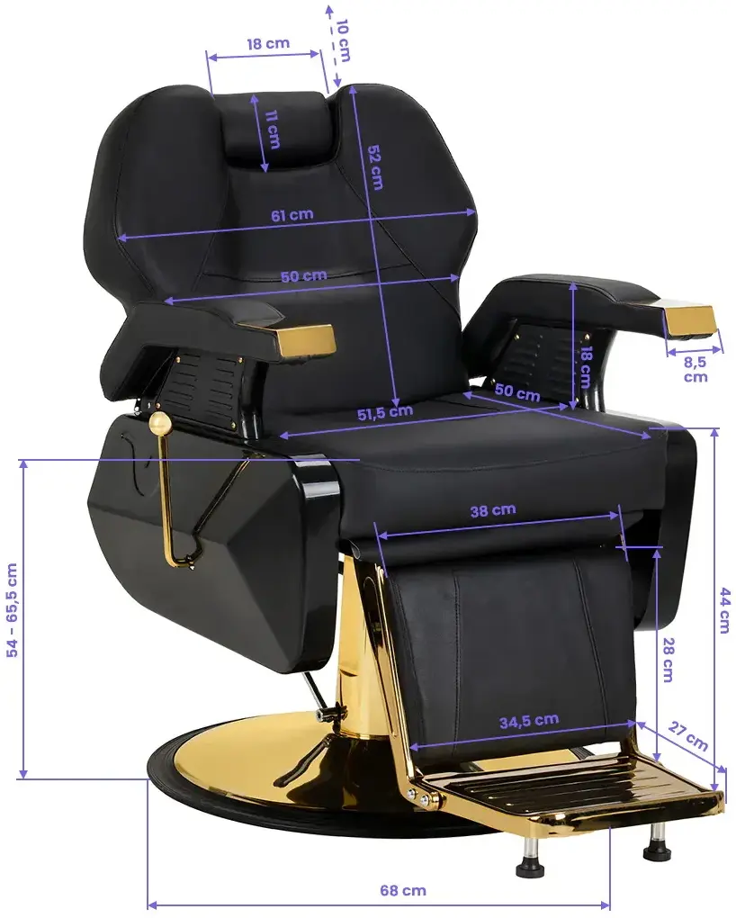 Кресло парикмахерское Hair System New York 154472 (Black/Gold) - 3