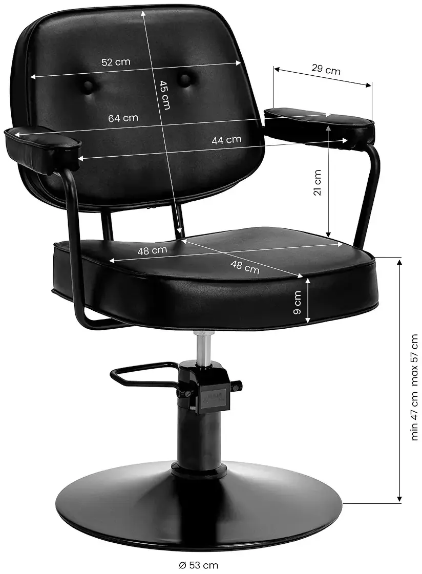 Fotoliu de coafor Hair System Tru 154321 (Black) - 3