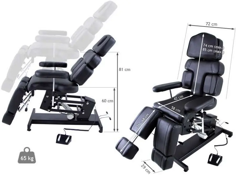 Кресло косметологическое Quirumed 1106-HZ3710-B01 (Black) - 5