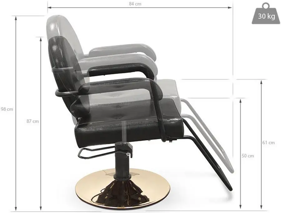 Кресло парикмахерское Quirumed Brindisi (Black) - 6