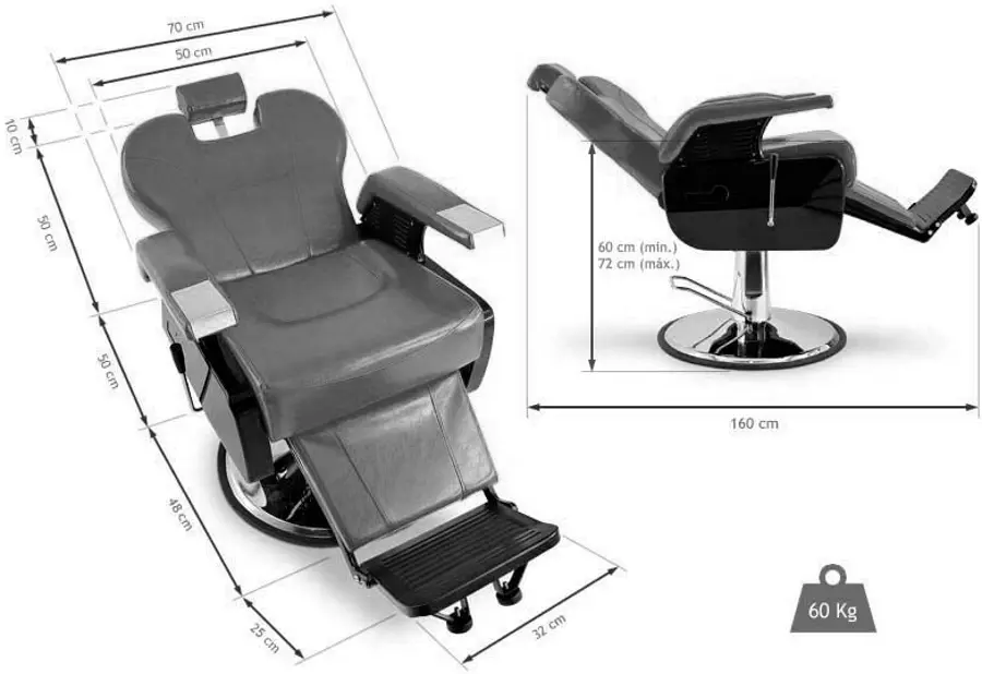 Кресло парикмахерское Quirumed Denver (Black) - 2