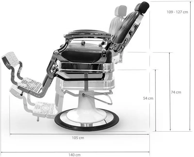 Fotoliu de coafor Quirumed Las Vegas (Black/Silver) - 4