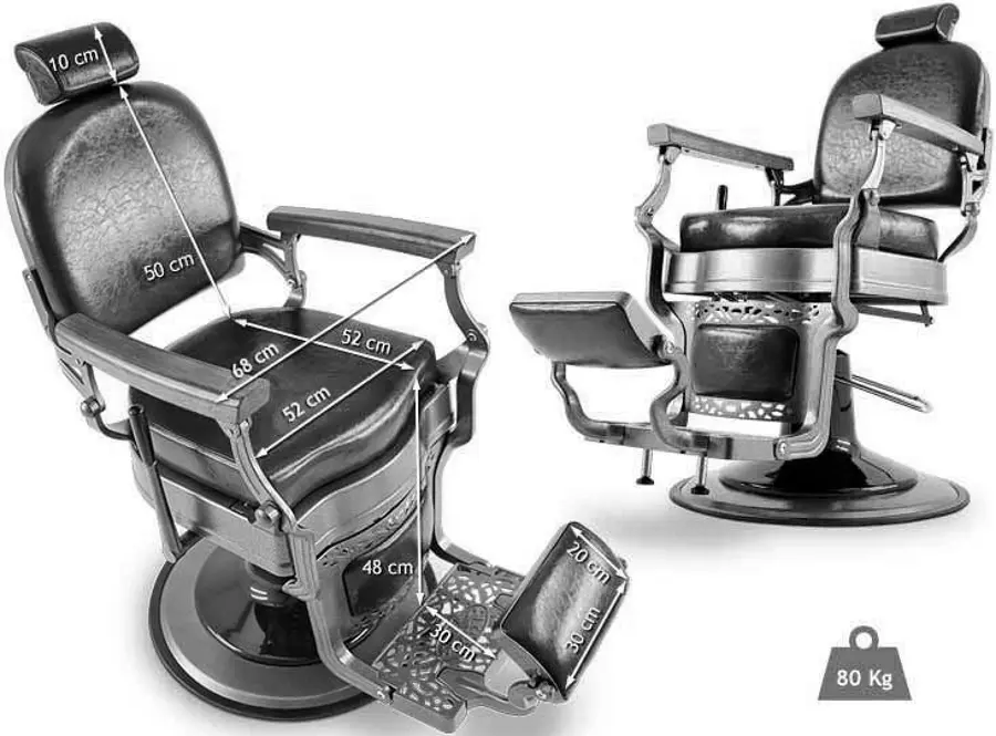 Кресло парикмахерское Quirumed Luisiana (Black) - 5