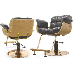 Кресло парикмахерское Quirumed Salerno (Black/Gold) Thumb