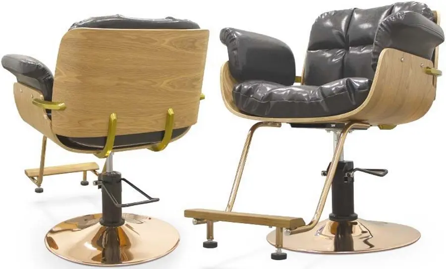 Кресло парикмахерское Quirumed Salerno (Black/Gold) - 2