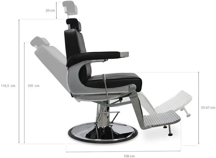Кресло парикмахерское Quirumed Serra (Black) - 6