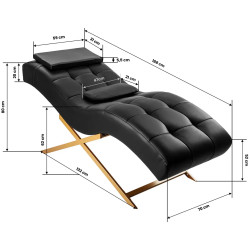 Кресло косметологическое Sillon Alba 155738 (Black/Gold) Thumb