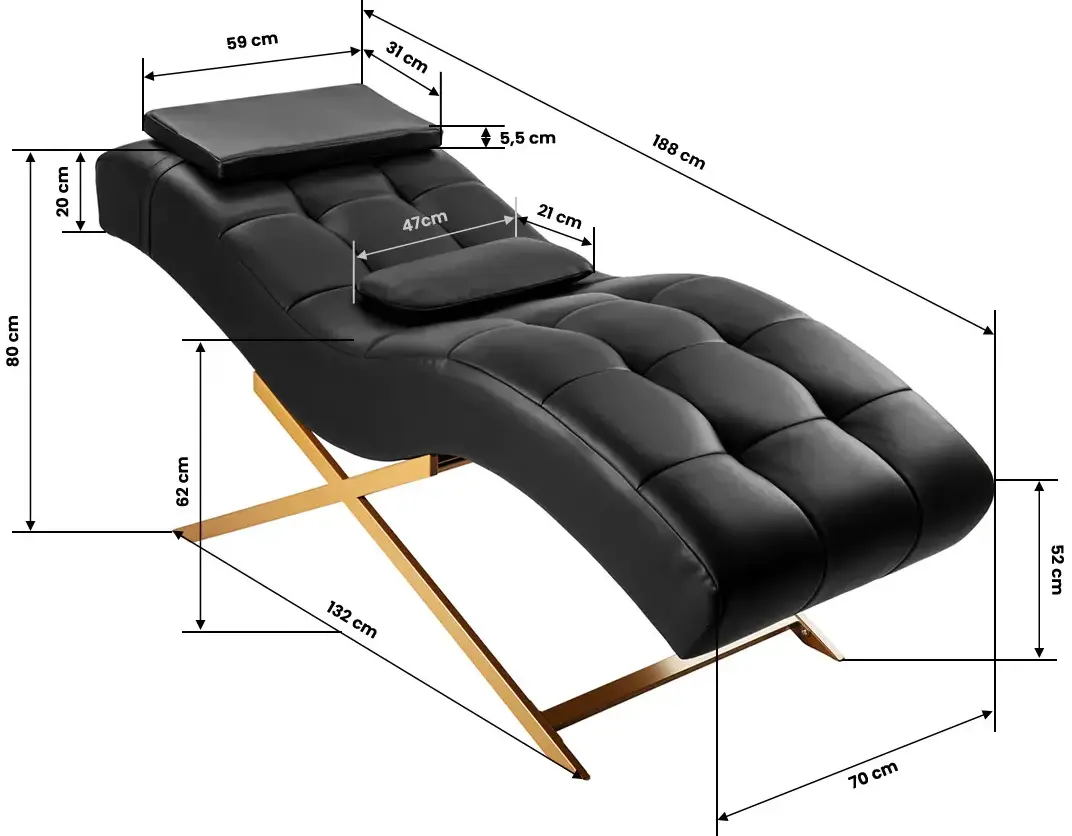 Кресло косметологическое Sillon Alba 155738 (Black/Gold) - 3