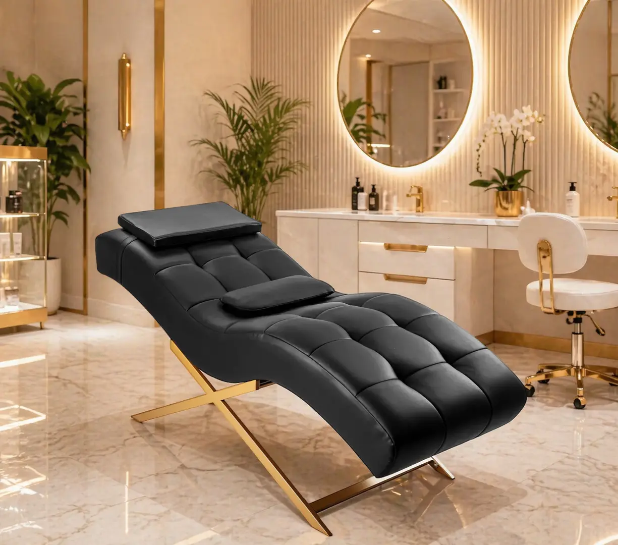 Кресло косметологическое Sillon Alba 155738 (Black/Gold)