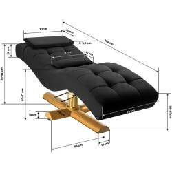 Кресло косметологическое Sillon Corona 155740 (Black/Gold) Thumb
