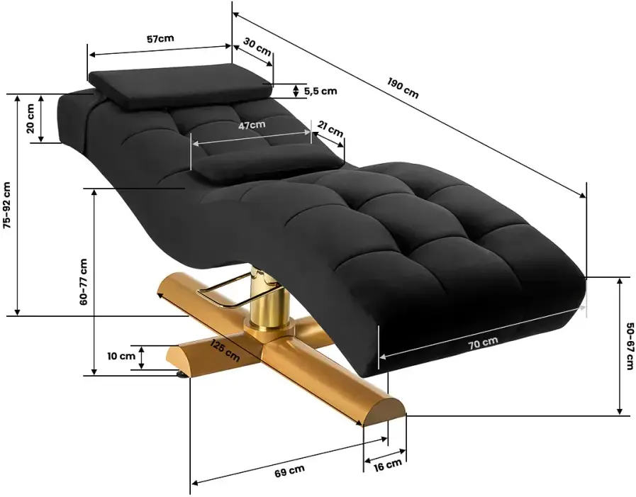 Кресло косметологическое Sillon Corona 155740 (Black/Gold) - 3