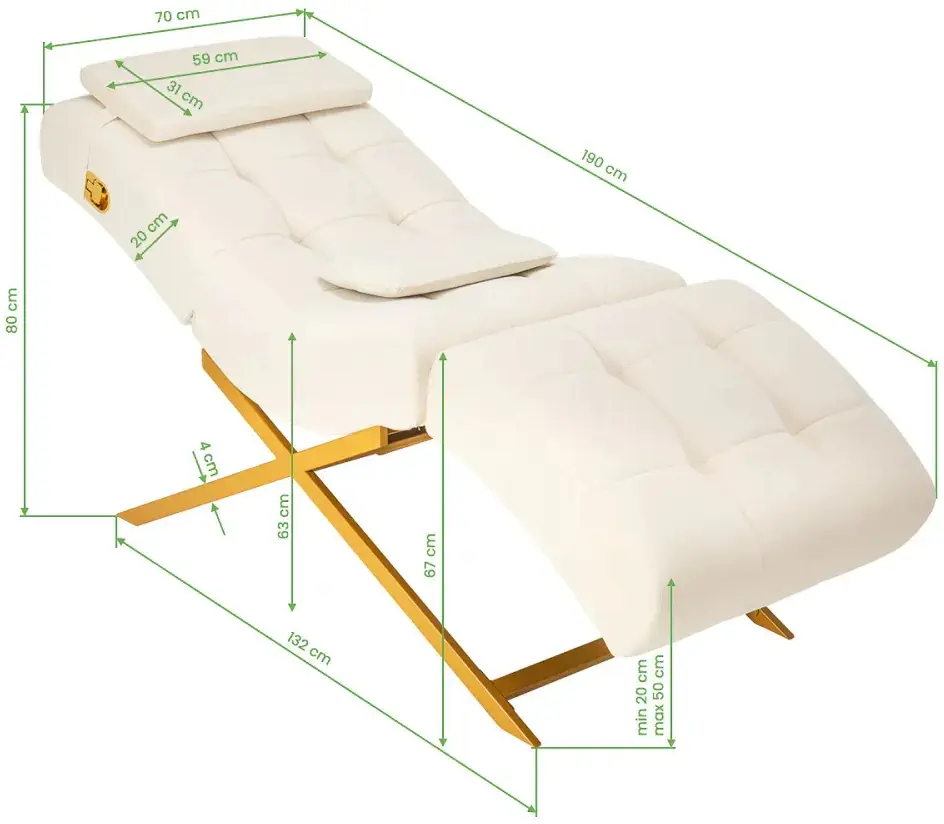 Fotoliu de coafor Sillon Umbra 155739 (White/Gold) - 3