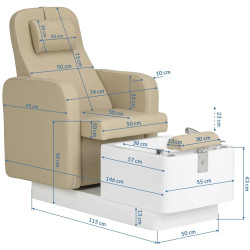 Fotoliu pentru pedichiura Sillon Elysia 155538 (Beige/White) Thumb