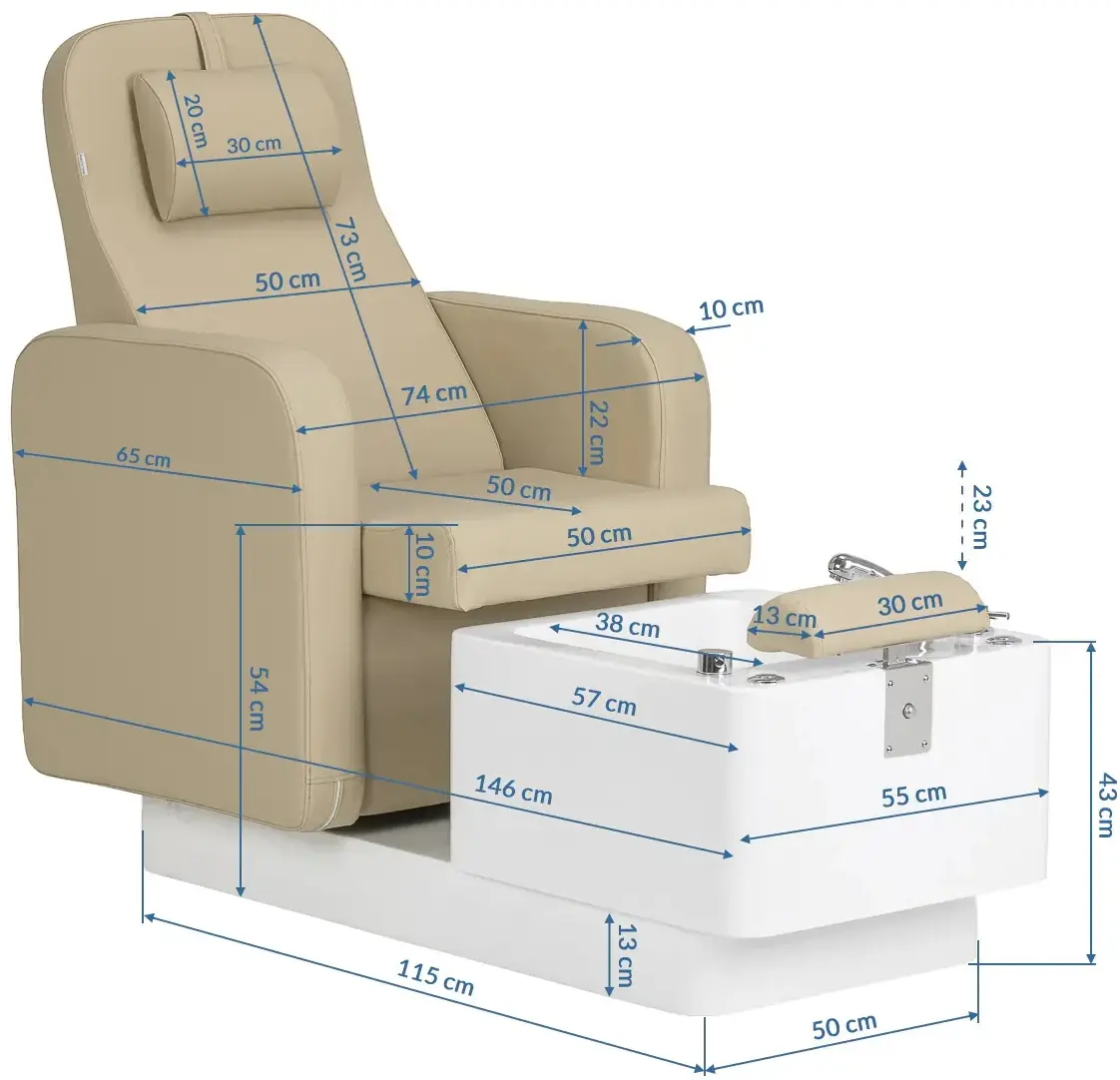 Fotoliu pentru pedichiura Sillon Elysia 155538 (Beige/White) - 2