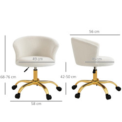 Кресло Vinsetto 921-679V01GD (White/Gold) Thumb