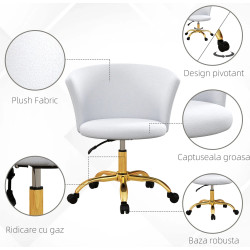 Кресло Vinsetto 921-679V01GD (White/Gold) Thumb