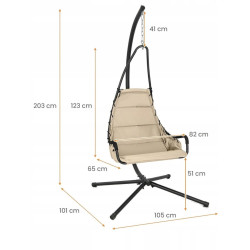 Fotoliu-cocon Costway NP11326BE (Beige) Thumb