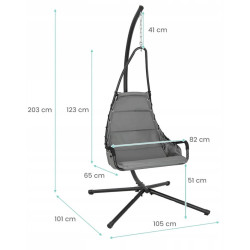 Кресло-кокон Costway NP11326GR (Grey) Thumb