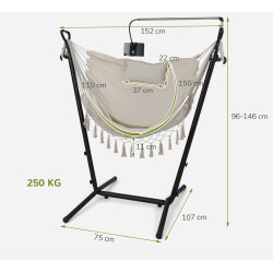 Кресло подвесное Costway NP10958BE (Beige) Thumb