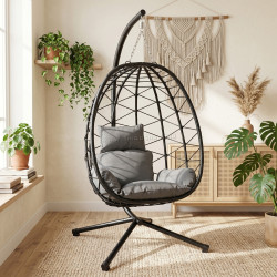 Fotoliu-cocon FunFit Garden 4893 (Black/Grey)