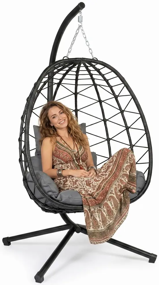 Fotoliu-cocon FunFit Garden 4893 (Black/Grey) - 4