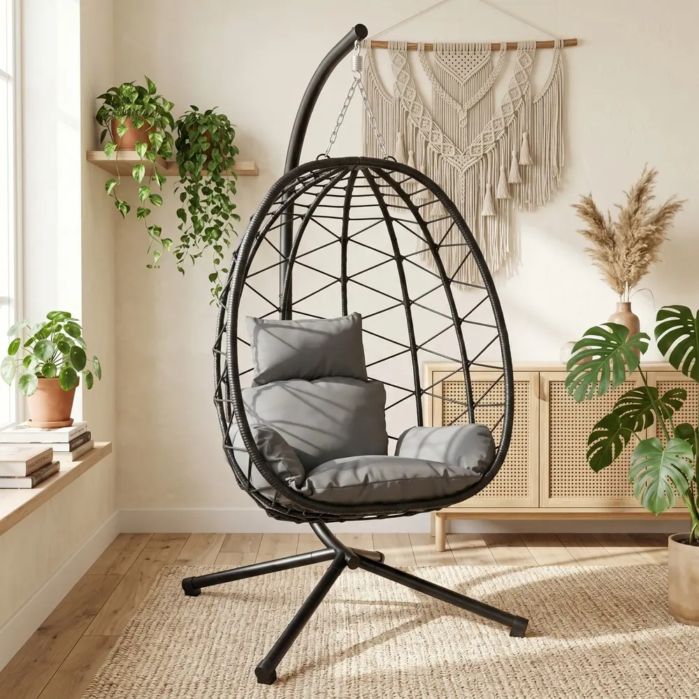 Fotoliu-cocon FunFit Garden 4893 (Black/Grey)