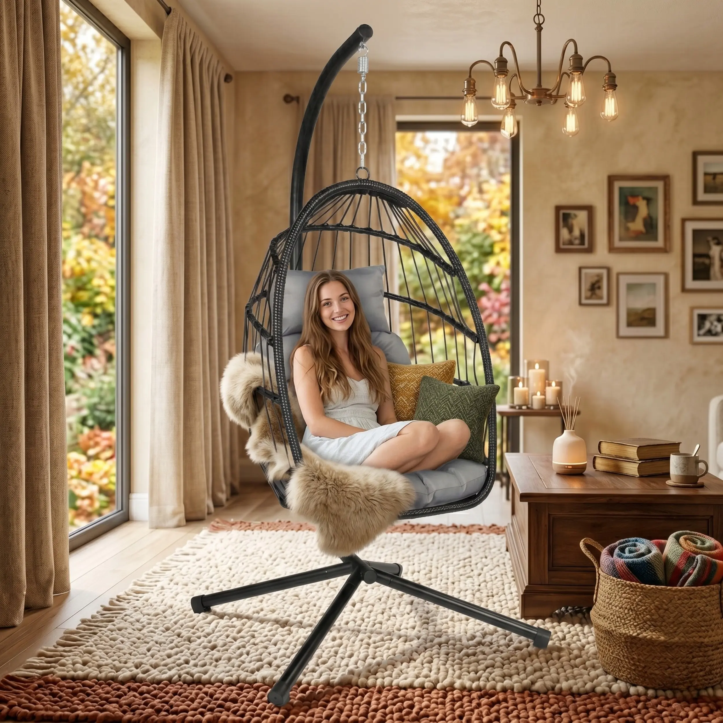 Fotoliu-cocon FunFit Garden 4896 (Black/Grey) - 14