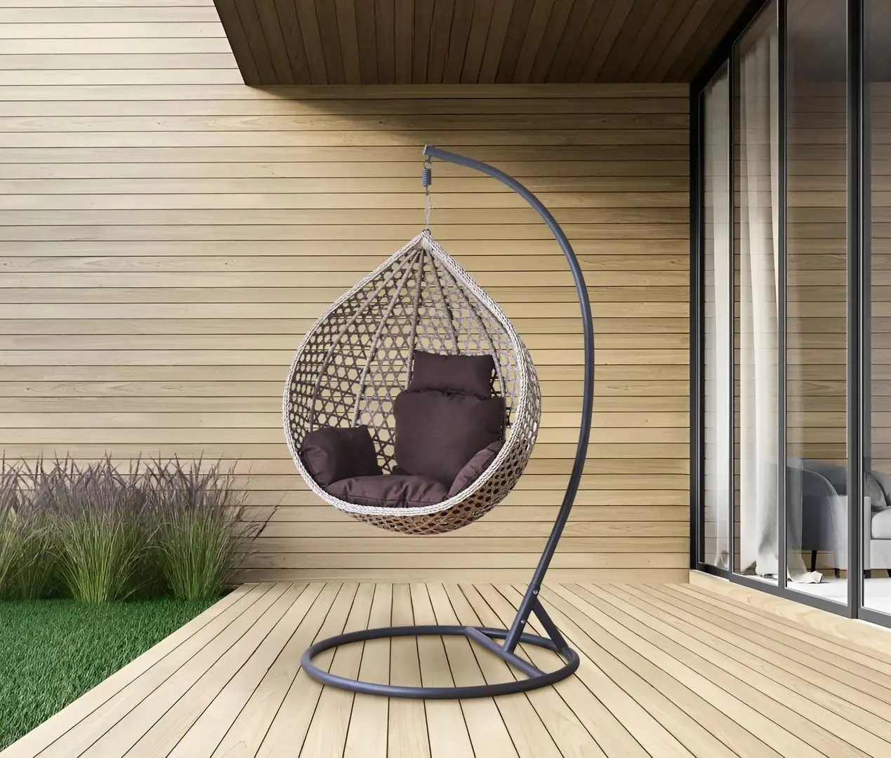 Кресло-кокон GardenLine FAT0209 S (Dark Grey/Grey)