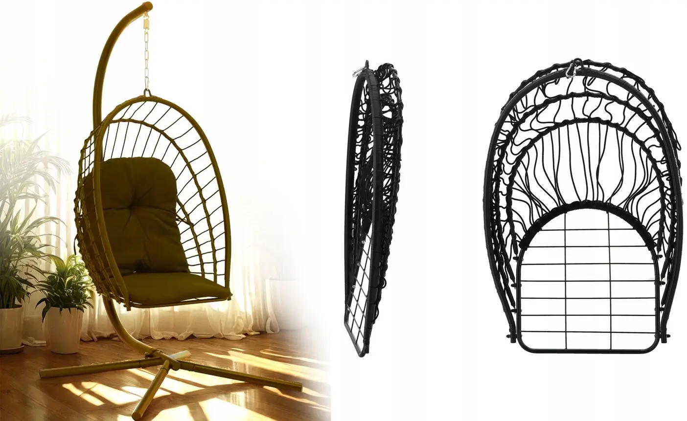 Кресло подвесное GardenLine FAT0947 (Brown/Black) - 4