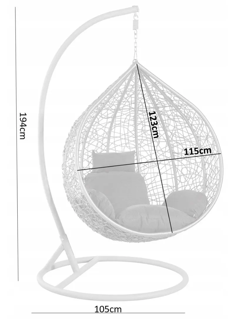 Fotoliu suspendat GardenLine XL FAT9733 (Dark Grey)