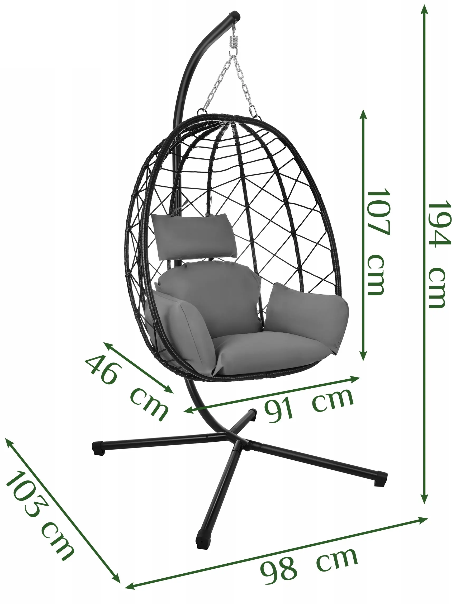 Fotoliu-cocon Gardlov 27652 (Black/Grey) - 5