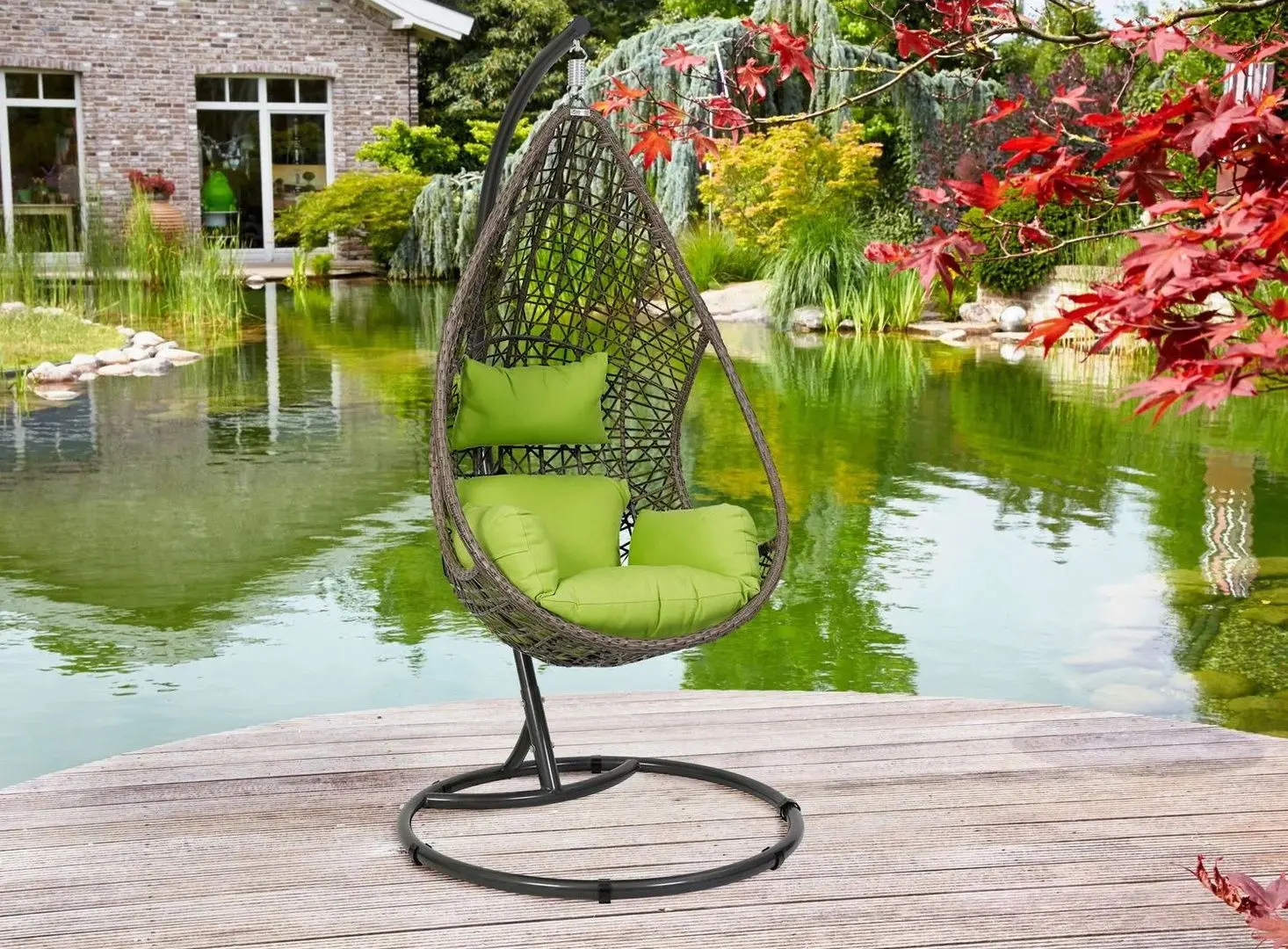 Fotoliu suspendat Axentia Kuba 126594 (Brown/Green)