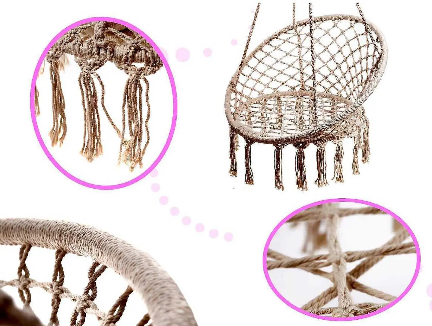 Fotoliu suspendat Ikonka IK0010 (Beige) - 3